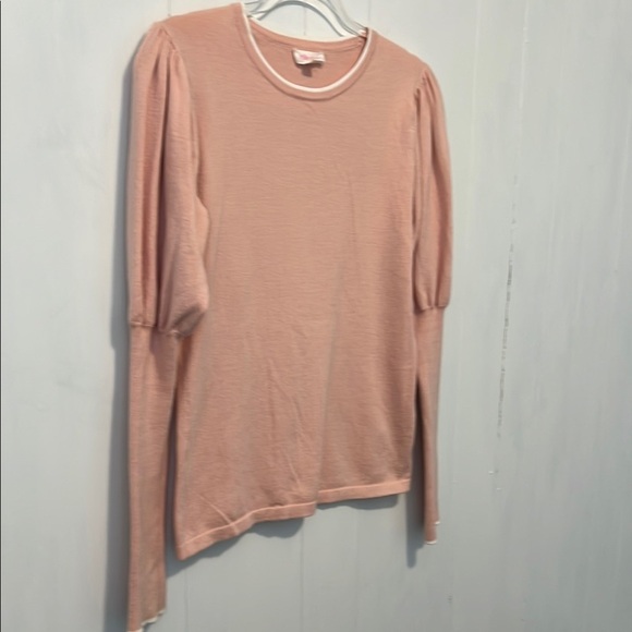 Riley & Rae Pink Puff Sleeve Ribbed Blouse - Picture 4 of 6